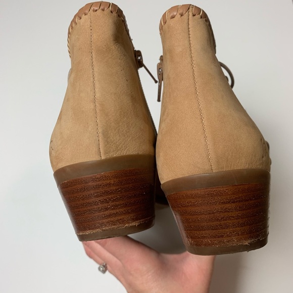 Jack Rogers Tan Raegan Leather Booties Oak Color - Picture 6 of 12